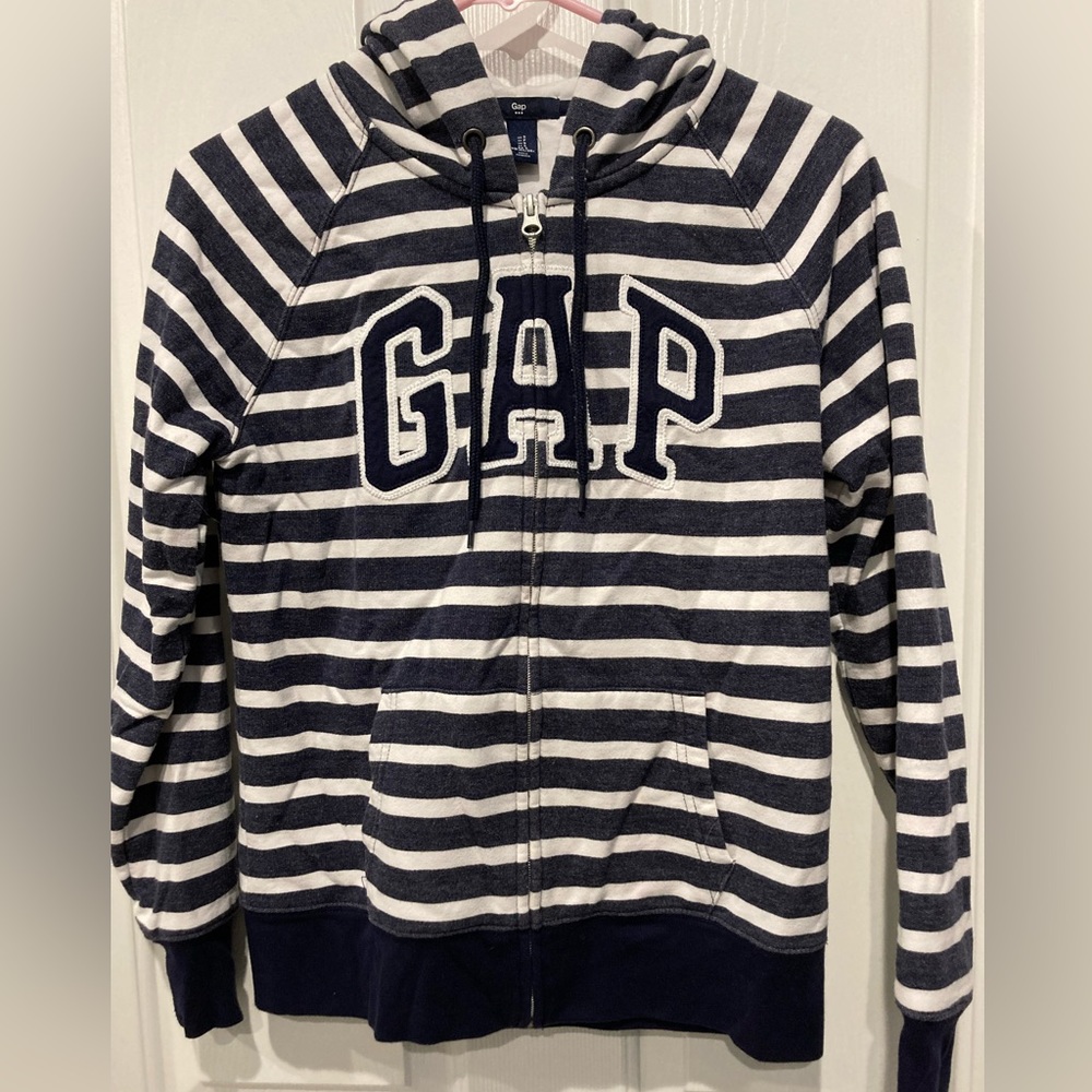 Gap striped full zip hoodie